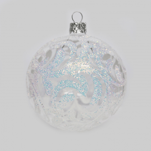 Новогодний шар на елку Santa Shop Снежная королева Узор Прозрачный 8 см 4820001023701