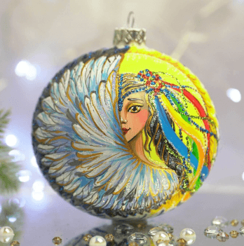 Новогодний шар на елку Rizdviani Istorii Украинские истории Поветруля 10 см 4820001106848