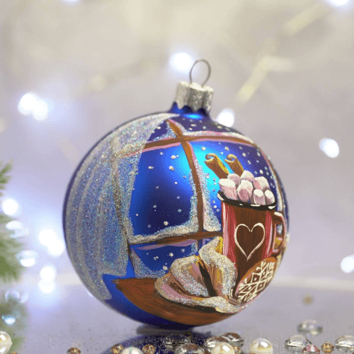 Набор елочных игрушек Santa Shop Зимний Голубой 8,5 см 3 шт 4820001112160