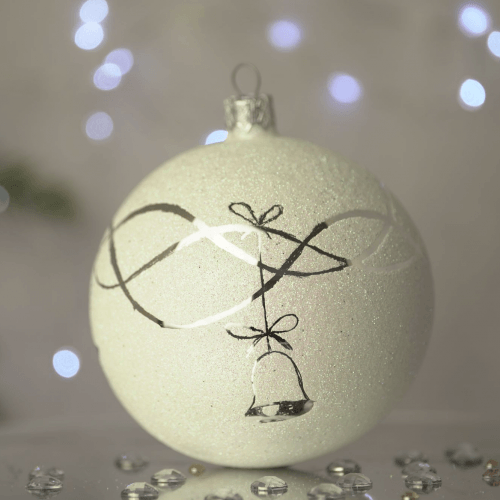 Новогодний шар на елку Santa Shop Сахарная Елочные украшения Молочный 10 см 7806723209200