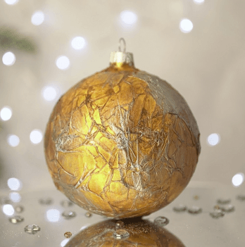 Новогодний шар на елку Santa Shop Александрия Золотой 10 см 7806723367610