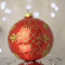Новогодний шар на елку Santa Shop Рождественский сонет Красный 10 см 7806723228362