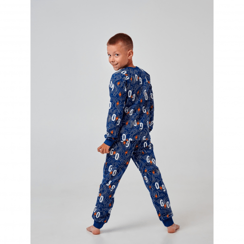 Пижама для мальчика с начесом Smil Синий от 8 до 10 лет 104697