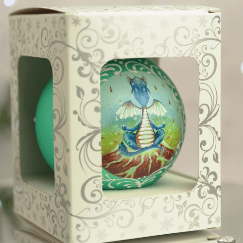 Новогодний шар на елку Santa Shop Дракон - Невозмутимый Бирюзовый 8,5 см 4820001112658