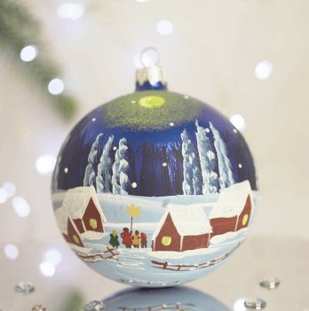Новогодний шар на елку Santa Shop Колядники Синий 10 см 4820001022711