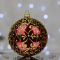 Новогодний шар на елку Santa Shop Святковий візерунок Бордовый 10 см 7806723228423
