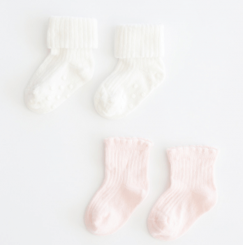 Носки детские Magbaby Couple 0-24 месяца Молочный/Розовый 131575