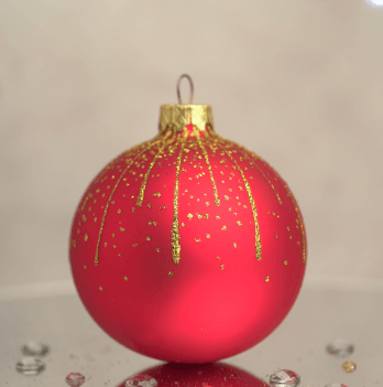 Новогодний шар на елку Santa Shop Блискуча мішура Красный 8,5 см 4820001154566