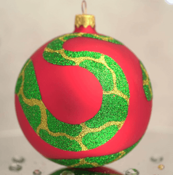 Новогодний шар на елку Santa Shop Символ года 2025 Пітон новорічний Красный 10 см 4820001154627