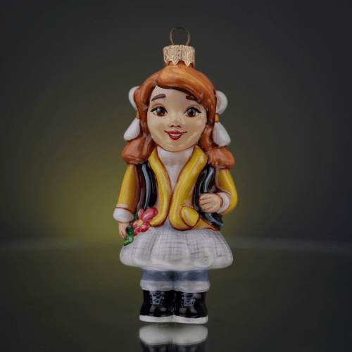 Елочная игрушка Rizdviani Istorii Школярка Желтый/Черный 14 см 4820001179804