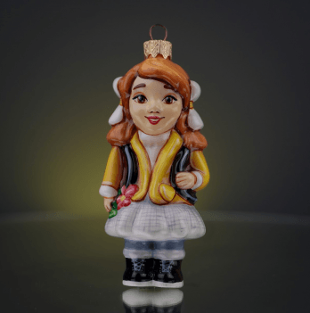 Елочная игрушка Rizdviani Istorii Школярка Желтый/Черный 14 см 4820001179804