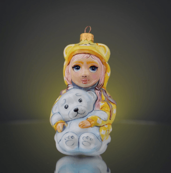 Елочная игрушка Rizdviani Istorii Маленька мрійниця Желтый 13,5 см 4820001179972