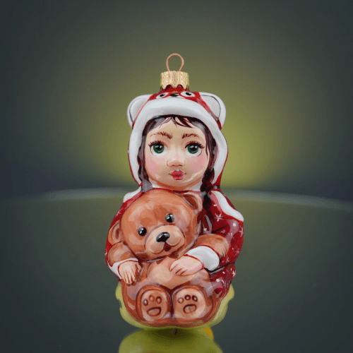 Елочная игрушка Rizdviani Istorii Казкове дитинство Красный 13,5 см 4820001179989