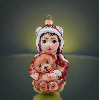 Елочная игрушка Rizdviani Istorii Казкове дитинство Красный 13,5 см 4820001179989