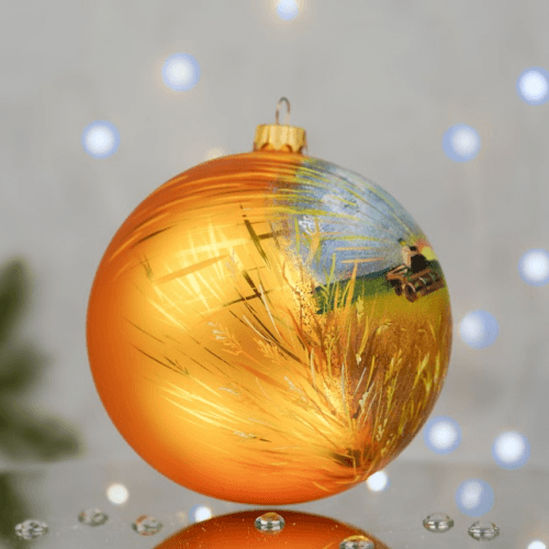 Новогодний шар на елку Santa Shop Лани широкополі Золотой 12 см 4820001179866
