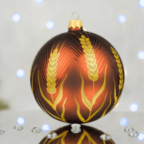 Новогодний шар на елку Santa Shop Колосся Коричневый 10 см 4820001180060