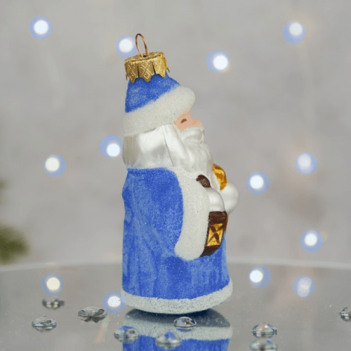 Елочная игрушка Santa Shop Сніжний Миколай Голубой 10 см 4820001180114