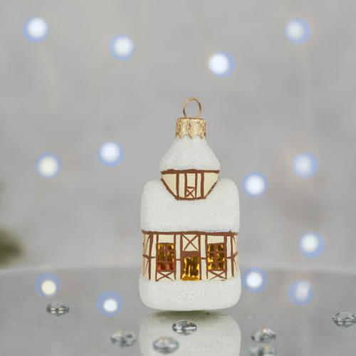 Елочная игрушка Santa Shop Зимовий палац Белый 8 см 4820001180152