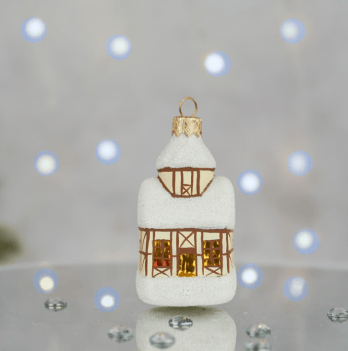 Елочная игрушка Santa Shop Зимовий палац Белый 8 см 4820001180152