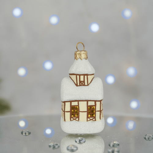 Елочная игрушка Santa Shop Зимовий палац Белый 8 см 4820001180152