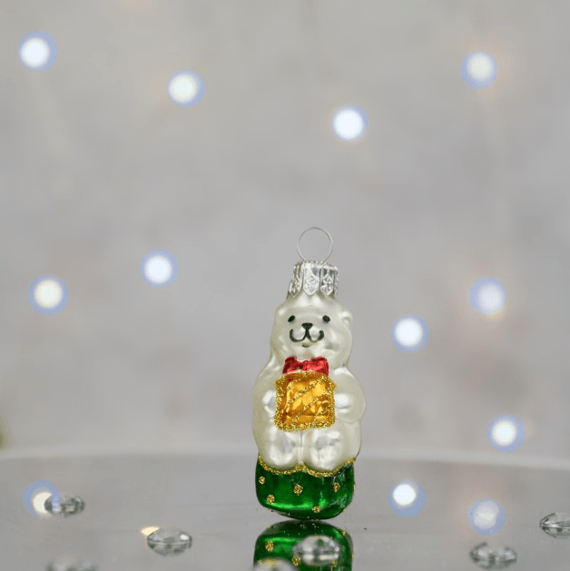 Елочная игрушка Santa Shop Ведмедик новорічний Белый/Зеленый 8 см 4820001180190 Елочная игрушка Santa Shop Ведмедик новорічний Белый/Зеленый 8 см 4820001180190