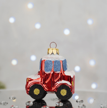 Елочная игрушка Santa Shop Зимове авто Красный 8 см 4820001180305