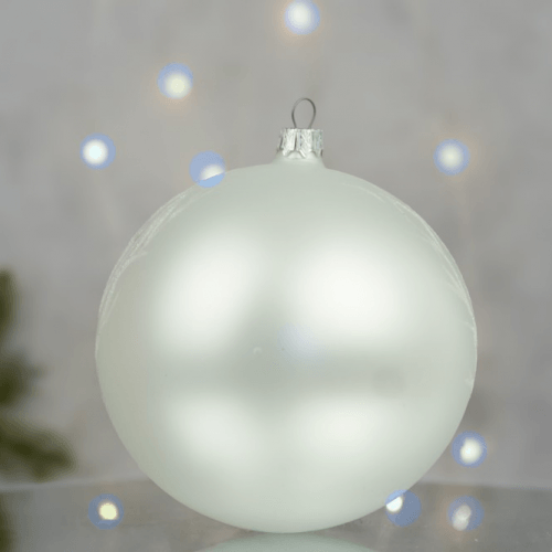 Новогодний шар на елку Santa Shop Софіївська площа Белый/Голубой 12 см 4820001180336