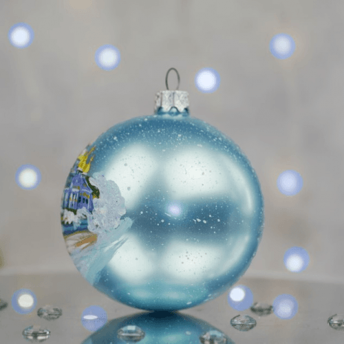 Новогодний шар на елку Santa Shop Михайлівський Золотоверхий Собор Бирюзовый 10 см 4820001180343