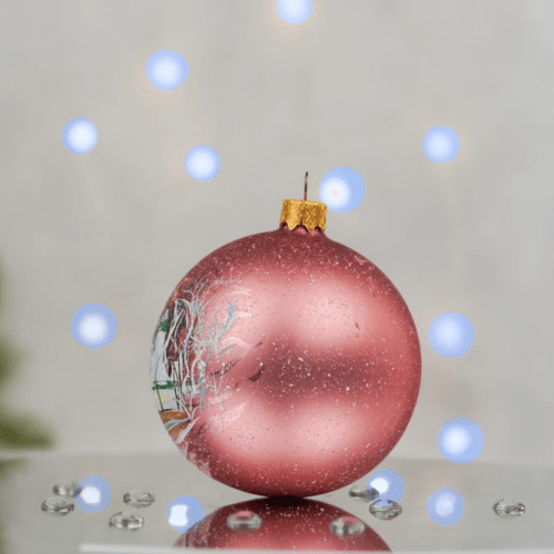 Новогодний шар на елку Santa Shop Софіївський собор Розовый 10 см 4820001180350