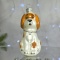 Елочная игрушка Santa Shop Песик Чапа здивований Белый/Коричневый 10 см 4820001179569