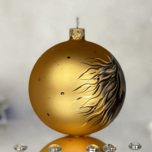Новогодний шар на елку Santa Shop Символ года 2026 Мрійливий кінь Золотой 8,5 см 4820001234084