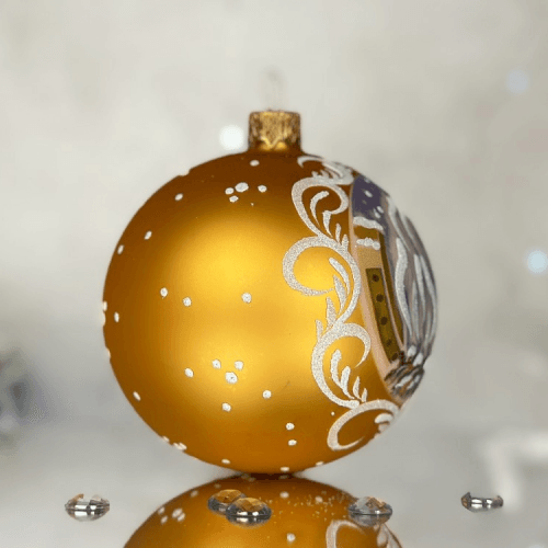 Новогодний шар на елку Santa Shop Символ года 2026 Сніжний кінь Золотой 8,5 см 4820001234053