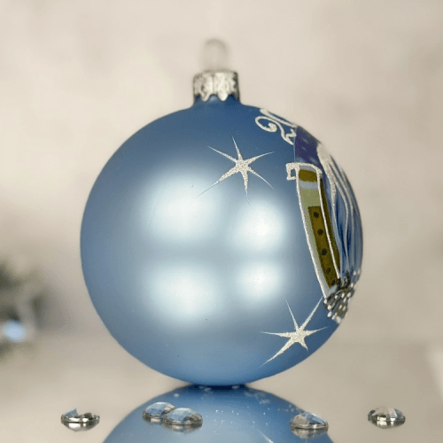 Новогодний шар на елку Santa Shop Символ года 2026 Сніжний кінь Голубой 8,5 см 4820001234060