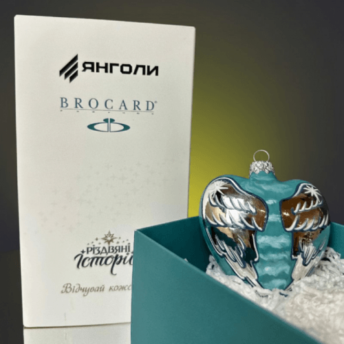 Елочная игрушка Rizdviani Istorii Янголи поруч 9 см 4820001251272