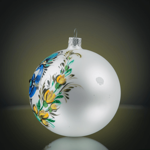 Елочная игрушка набор 3 шт Rizdviani Istorii Украинские истории Петриківка Казковий Синий 10 см 4820001179767