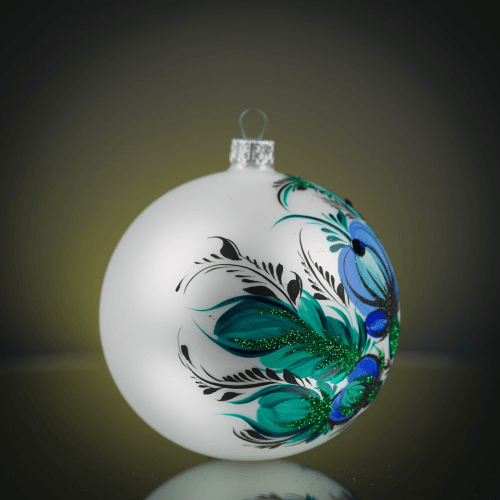 Елочная игрушка набор 3 шт Rizdviani Istorii Украинские истории Петриківка Казковий Синий 10 см 4820001179767