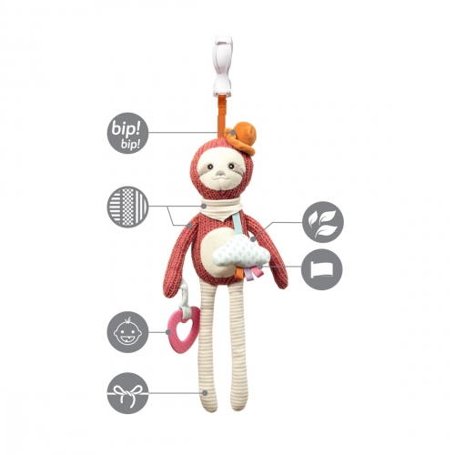 Развивающая подвеска на коляску BabyOno Ленивец Лион 1442