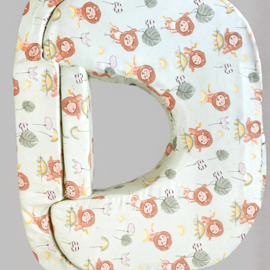 Сменный чехол на ортопедическую подушку для кормления двойни Feeding Pillow Twin Львы на мятном 147-56-3