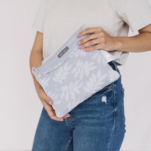 Трикотажный слинг шарф для новорожденных Love & Carry Рассвет 3 - 12 кг Светло-серый/Белый LC455