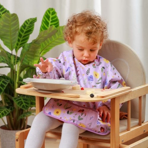 Нагрудник с длинными рукавами BabyOno Сиреневый от 6 мес до 2 лет 1476/01