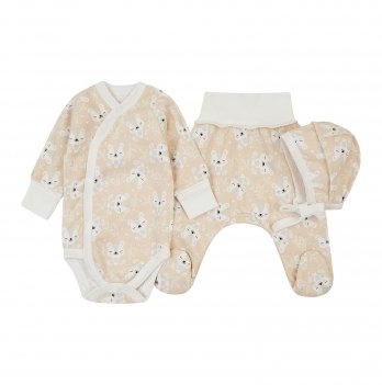 Набор одежды для новорожденных ЛяЛя 0 - 1 мес Футер Бежевый К5ФТ018_6-175