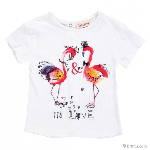 Футболка для девочки BRUMS Фламинго, белая