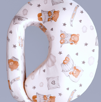 Сменный чехол на ортопедическую подушку для кормления Feeding Pillow Мишки на белом 152-56-6