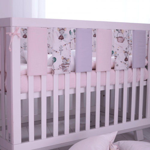 Фенс бамперы на кроватку Veres Mouse Розовый 6 шт 154.03.03