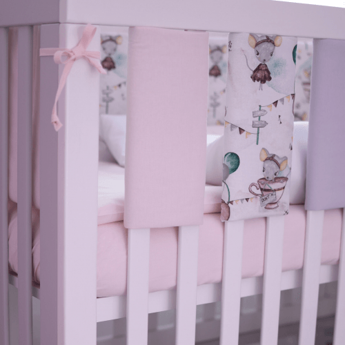 Фенс бамперы на кроватку Veres Mouse Розовый 6 шт 154.03.03