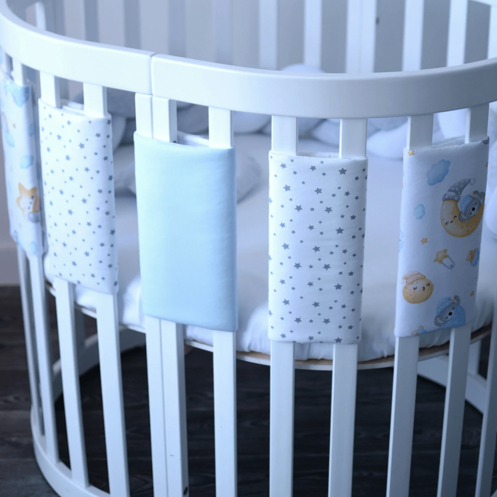 Фенс бамперы на кроватку Veres Sleepy moon blue-2 Голубой 6 шт 154.03.06.1