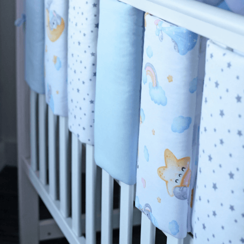 Фенс бамперы на кроватку Veres Sleepy moon blue-2 Голубой 6 шт 154.03.06.1
