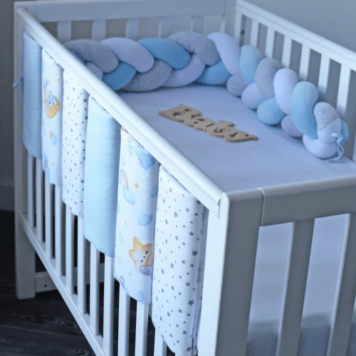 Фенс бамперы на кроватку Veres Sleepy moon blue-2 Голубой 6 шт 154.03.06.1