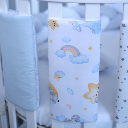 Фенс бамперы на кроватку Veres Sleepy moon blue-2 Голубой 6 шт 154.03.06.1