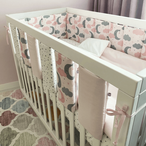 Фенс бамперы на кроватку Veres Sleepy moon pink Розовый 6 шт 154.05.01